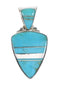 Turquoise Inlay Genuine Sterling Silver Southwest Pendant AX96478